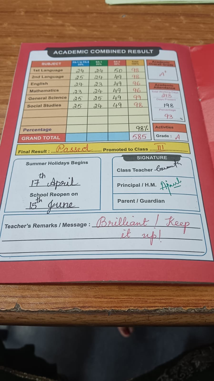 Report Card