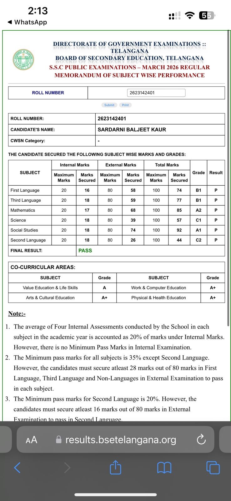 Report Card
