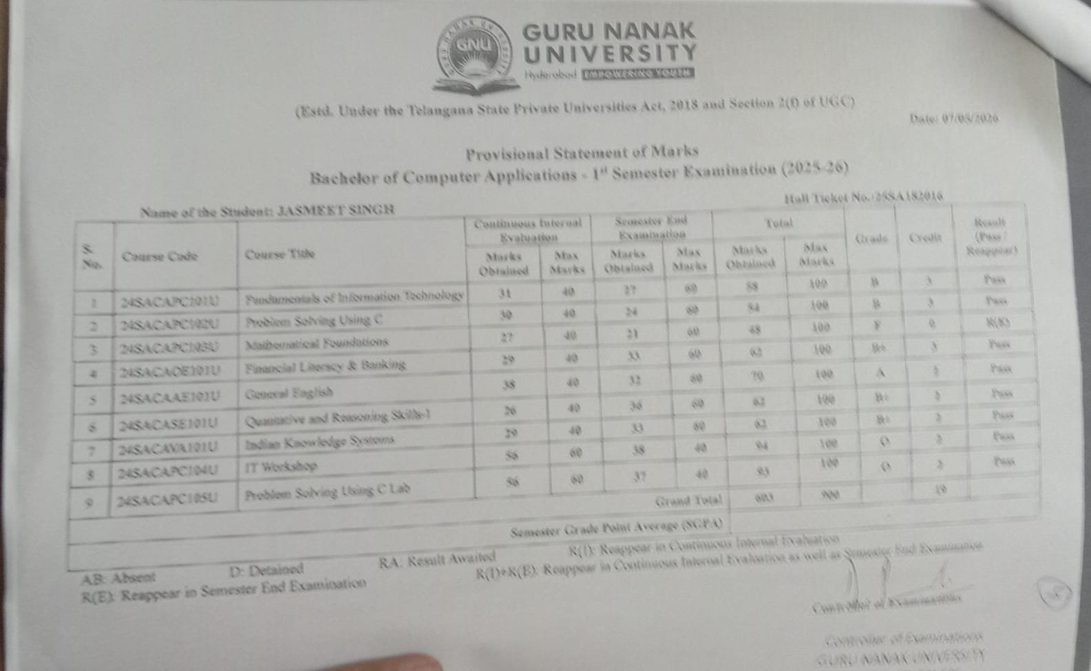 Report Card