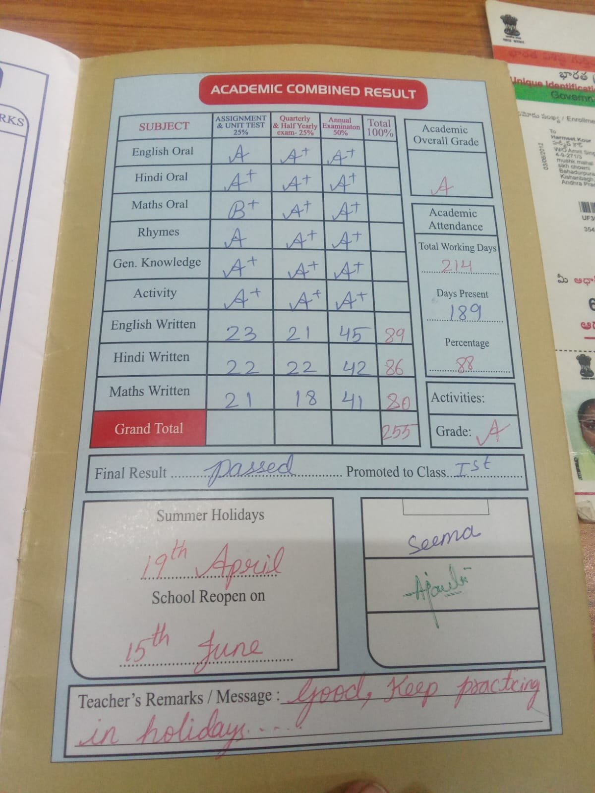 Report Card