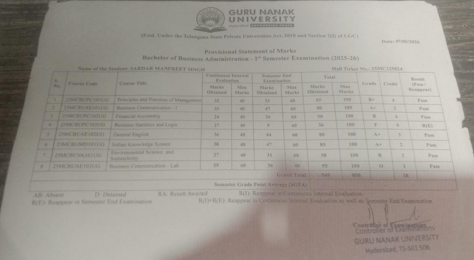 Report Card