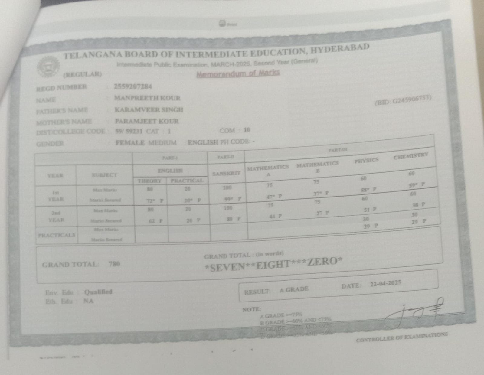 Report Card