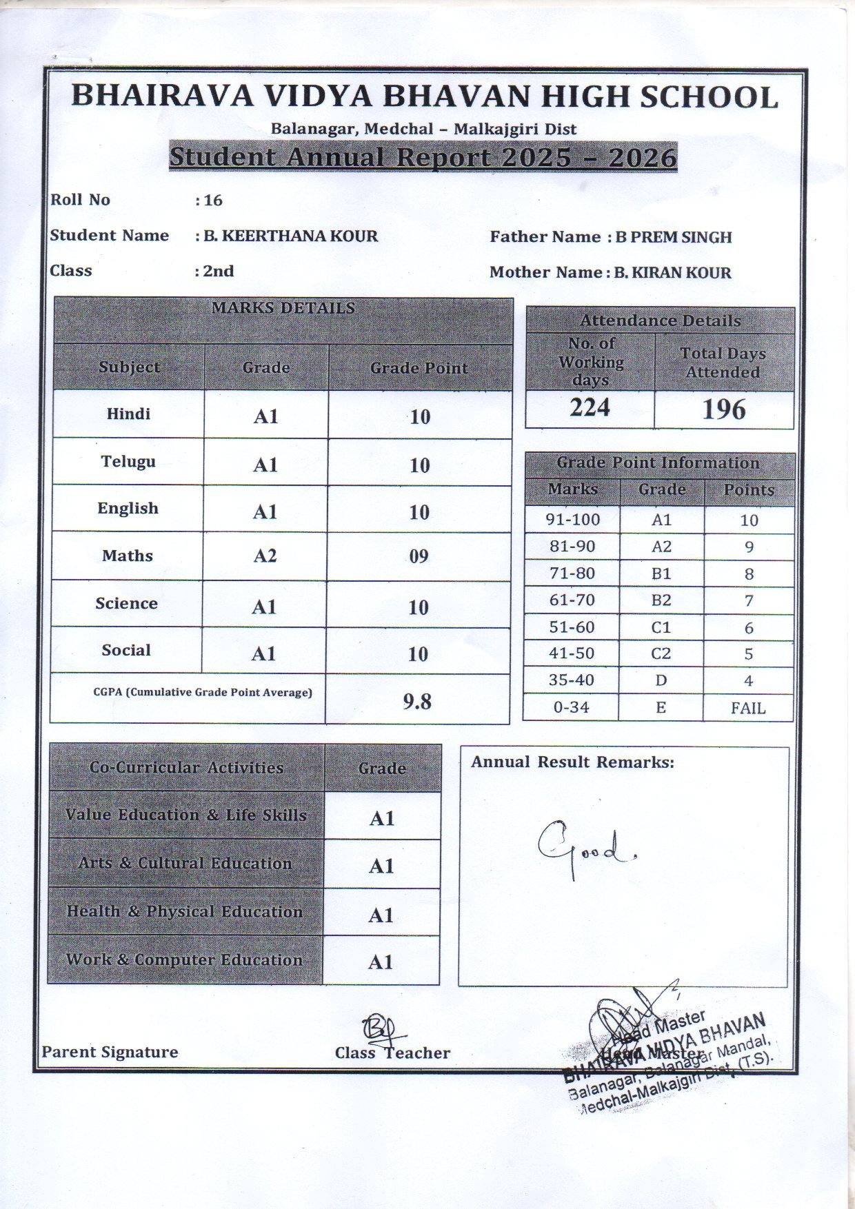 Report Card