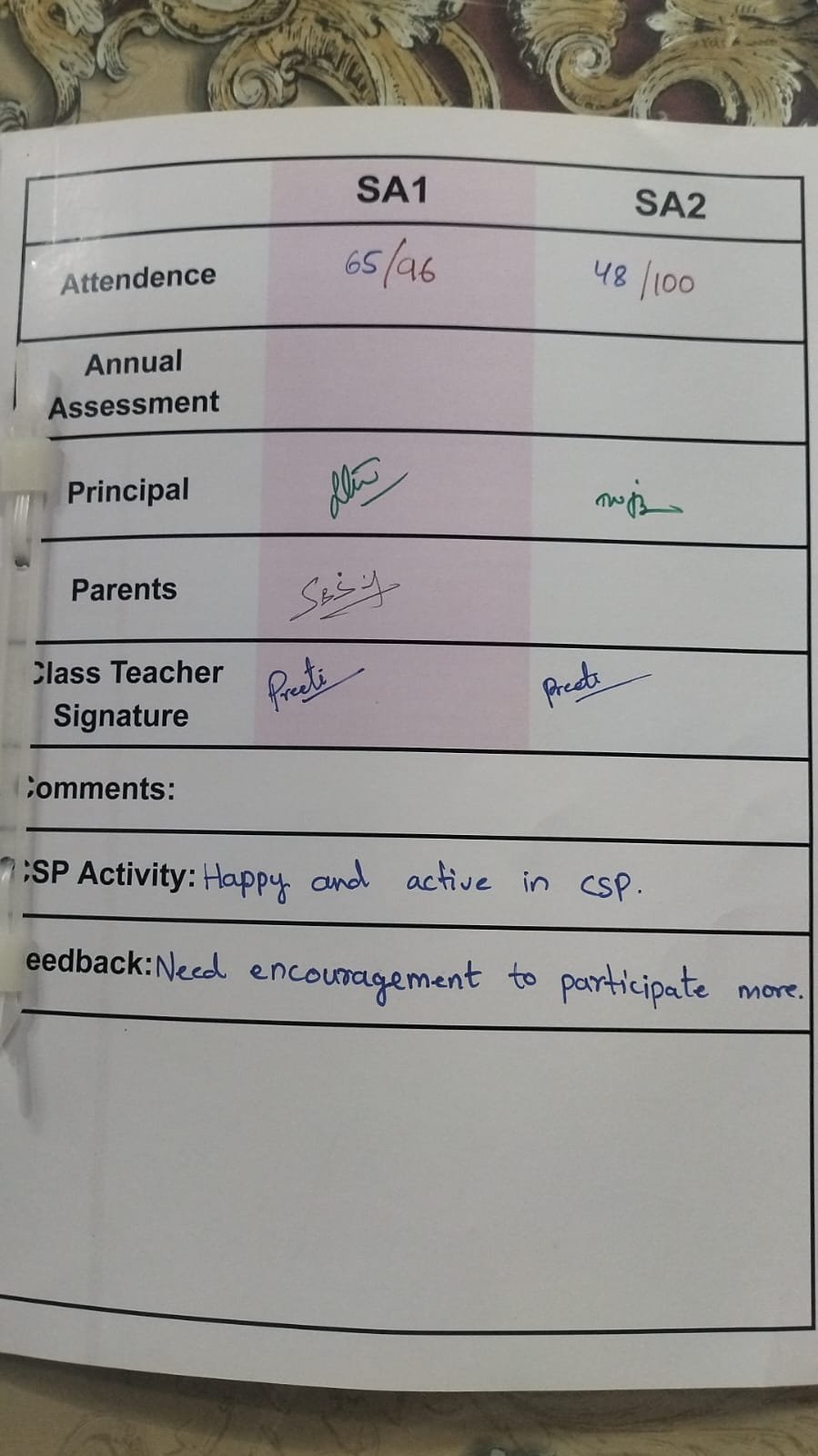 Report Card