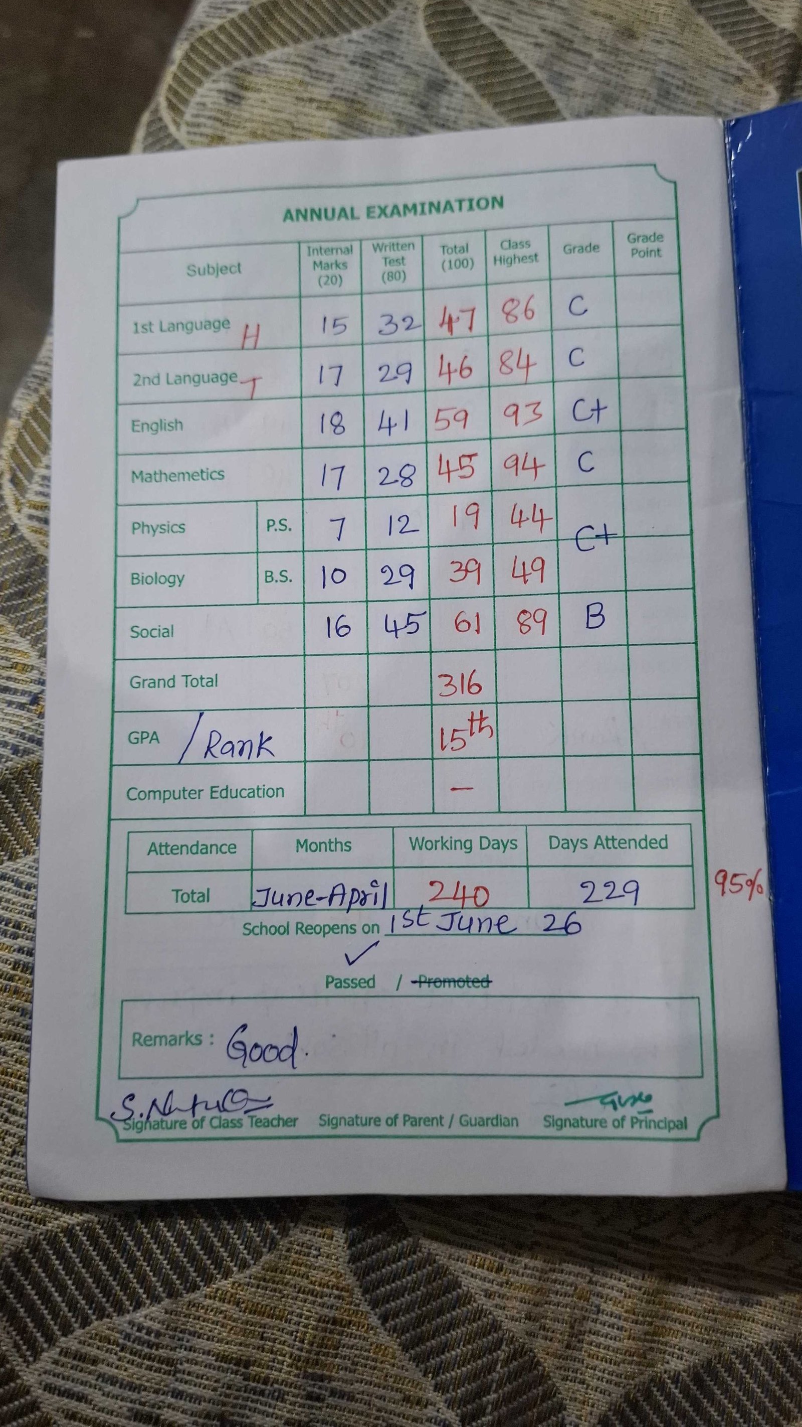 Report Card