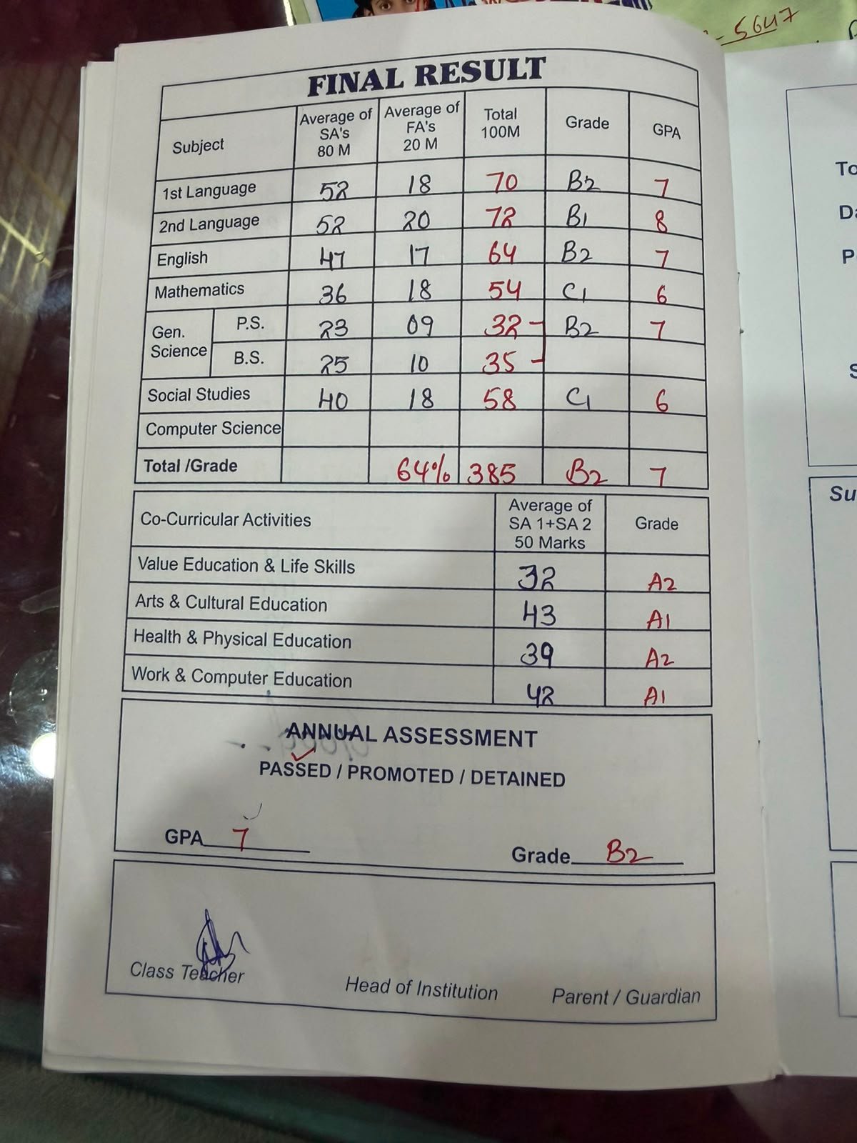 Report Card