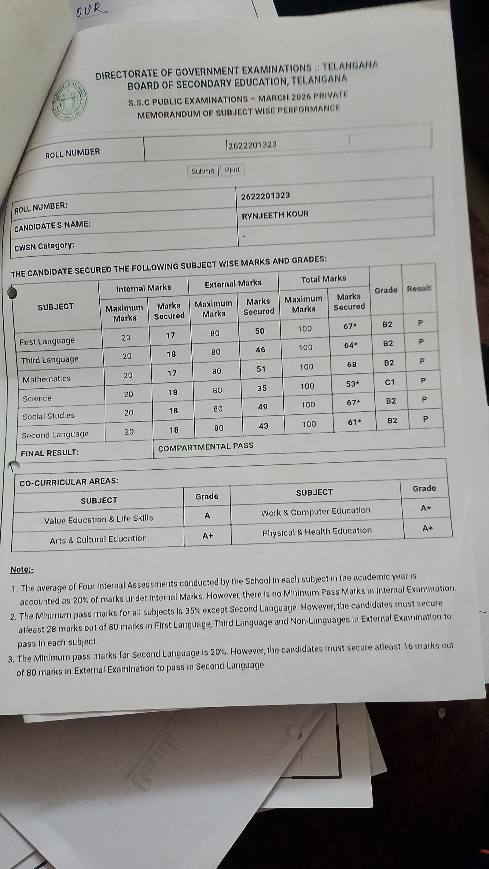 Report Card
